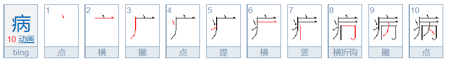 病字的笔顺怎么写